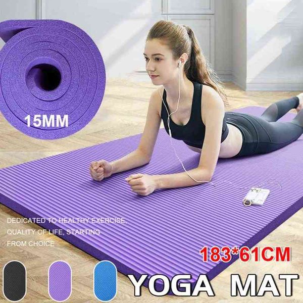 

183 61cm yoga non slip carpet mat for women home sports high-density sports fitness mat gymnastics exercise mat for fitness t220802