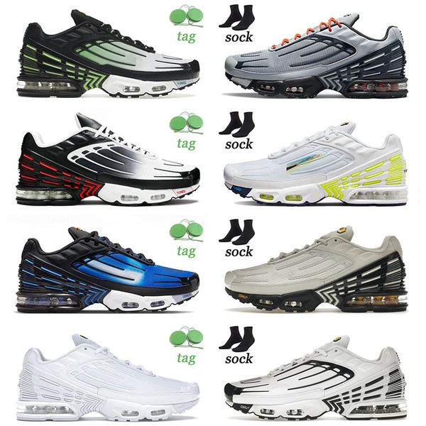 

authentic plus tn 3 tuned running shoes ghost green triple white men women athletic sneakers