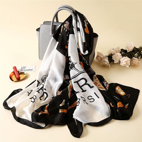 

womens scarfs floral shawl wrap autumn and winter fashion silk scarves classic long suquar ladies soft280f, Blue;gray