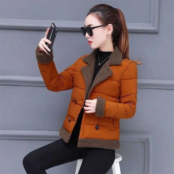 

women's cotton padded jacket short korean version new winter coat fashionable and versatile 201019, Black