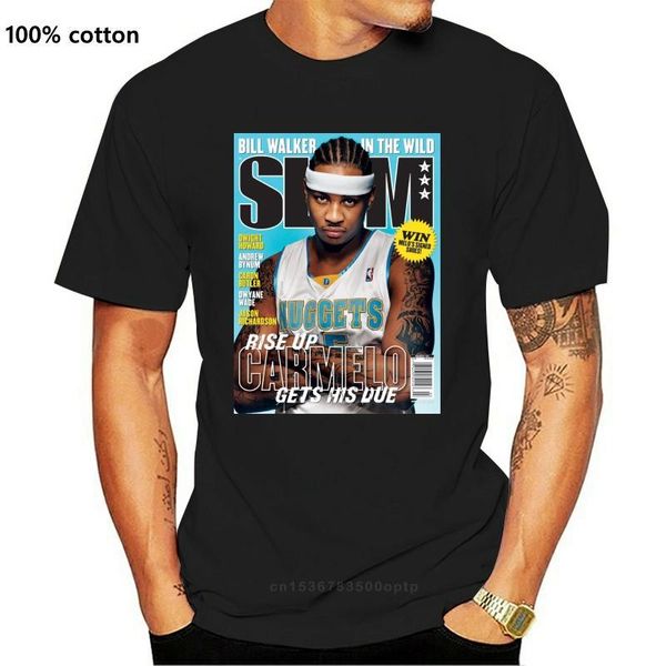 Camisetas Masculinas Carmelo Anthony Slam Cover T-Shirt Masculino Feminino Harajuku Camiseta Engraçada