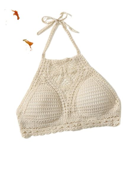 

hollow out tie backless halter cover up g5ff#, White;black