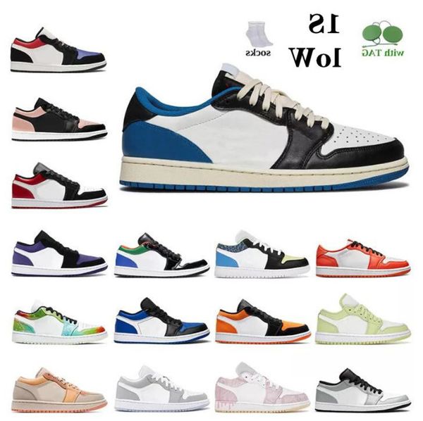 

mens 1 low running shoes university red black cyber jumpman lows travis unc blue 1s cactus jack bred toe woman sports sneakers c s045