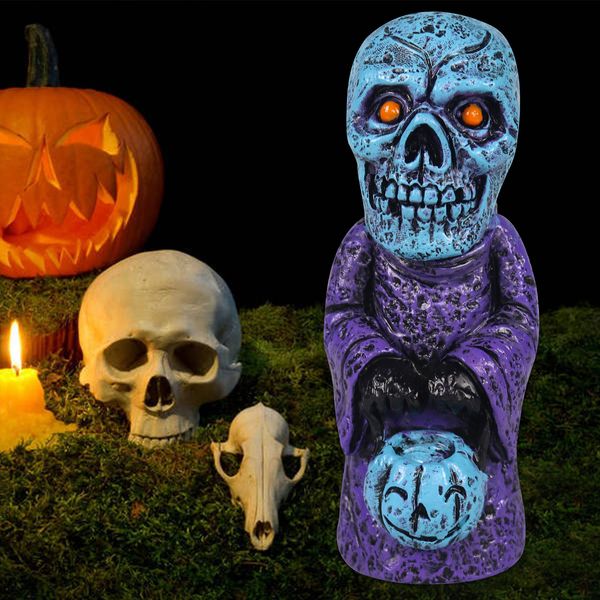 Вечеринка поставляет полуночную ритуальную статую Хэллоуин ужас гном орнамент Полночь ритуальная корзина черепа сова демон смоля
