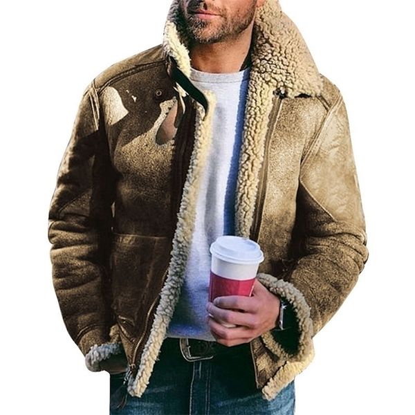Мужчины ретро меховые куртки 2020 мужчины Slim Fit Motorcycle Murk Jacket Fashion Outwear Мужское теплое бомбар