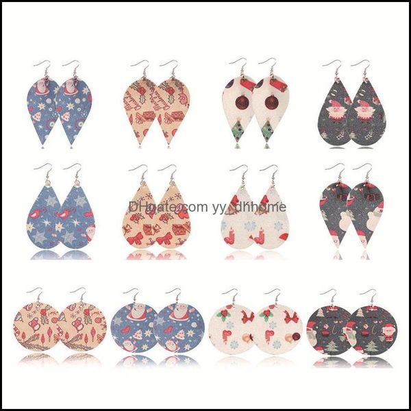 

other earrings jewelry xmas dangle handmade leather teardrop santa claus earring for women girls christmas day gifts dhihs, Golden;silver