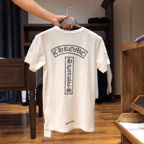 

short 2022 summer fashion brand sleeve t-shirt kro sanskrit letter print men's and women's matching t-shirt fofa, White;black