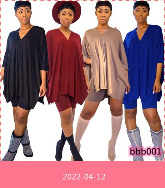 

women's tracksuits 2021 women sets loose summer v-neck t-shirt+shorts suit two piece set night club party 2 pcs sportswear street suits, Gray