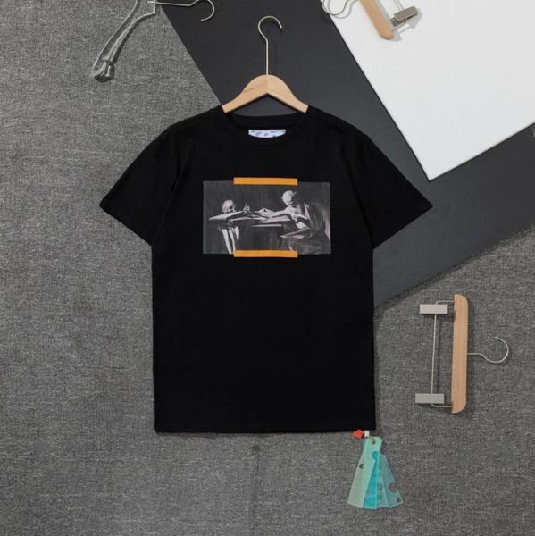 

brand mens fashion offs t shirts classic loose cotton men women t-shirt designers short sleeve letter oil paint tees black white i7r7, White;black