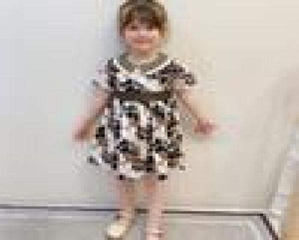 

summer new girls' print lapel dress children's clever splicing princess skirt fashion4085869, Red;yellow
