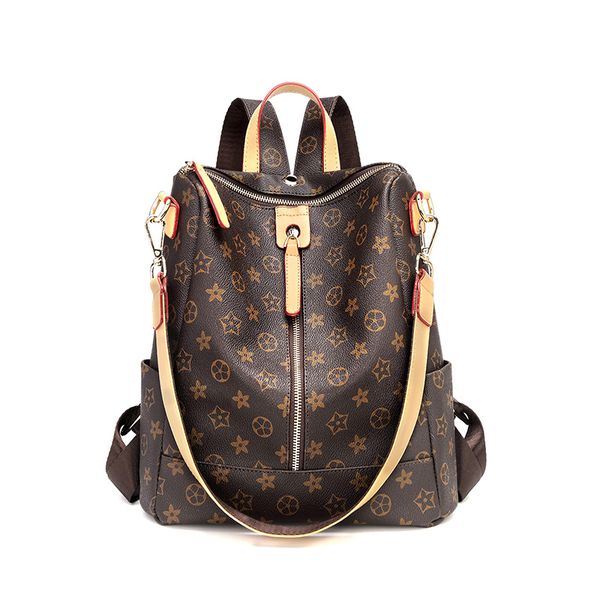

2022 new printed ladies backpack easy to build fashion anti-theft backpack single shoulder messenger dual use large capacity convenient head