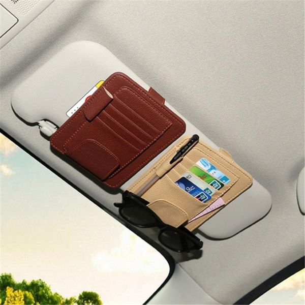 Auto Organizzatore Auto Visiera Sun Visor Occhiali da sole Occhiali da sole CLIP CARD BATTER HOLDER PEN PEN CASE BOX ACCESSORI UNIVERSALI