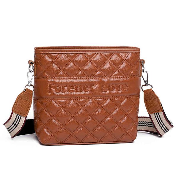 

designer handbags bag female 2022 new fashion shoulder versatile leisure net red bucket wide strap pu lingge msenger