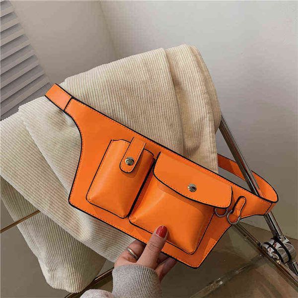 

women waist bag pu leather fanny pack luxury belt for crossbody s casual chest female purse 220531