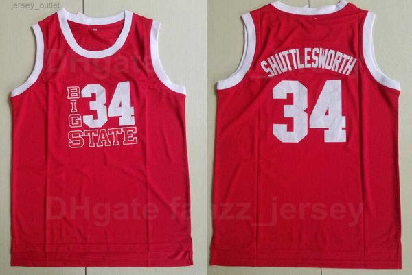 

men moive lincoln basketball 34 jesus shuttlesworth jerseys movie big state he got game university vintage team red color all stitching brea, Black