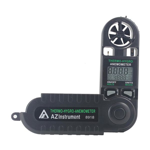 Digitales 3-in-1-Taschen-Feuchtigkeits-Anemometer AZ8918 Luftstrommesser Windgeschwindigkeitsmesser Windchill-Anemometer