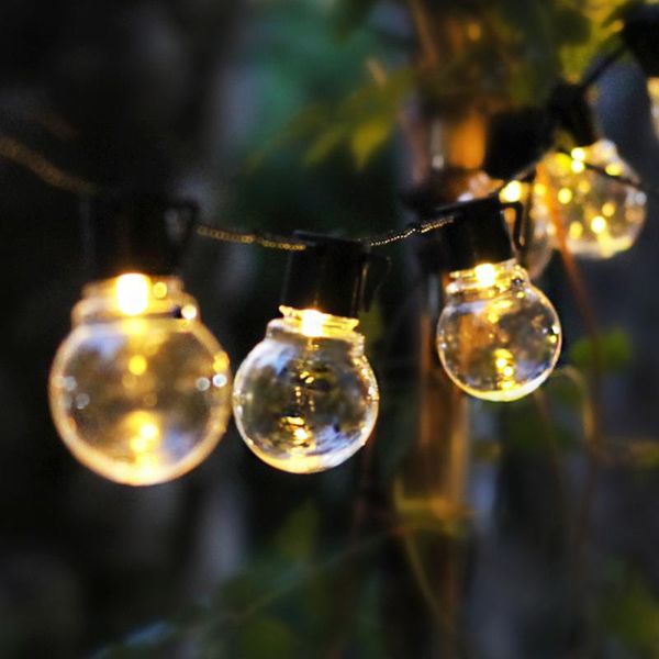 Strings LED LED 6m String Ball Globe Bulb Lights Fairy Chain G50 ao ar livre Patio Garland Festa de Natal Decoração