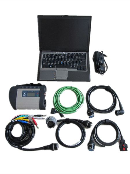 Auto-Diagnose-Tool für Mercedes-PKW, LKW, Reparatur-Codierung V2023.12 MB Star C4 SD Connect Compact 4 mit SSD in D630, gebrauchter Laptop 4 GB