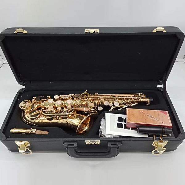 Struttura WO20 originale Modello BB BB Professional Curved Soprano Saxophone Brass Gold Tone di livello professionale Nuovo SAX