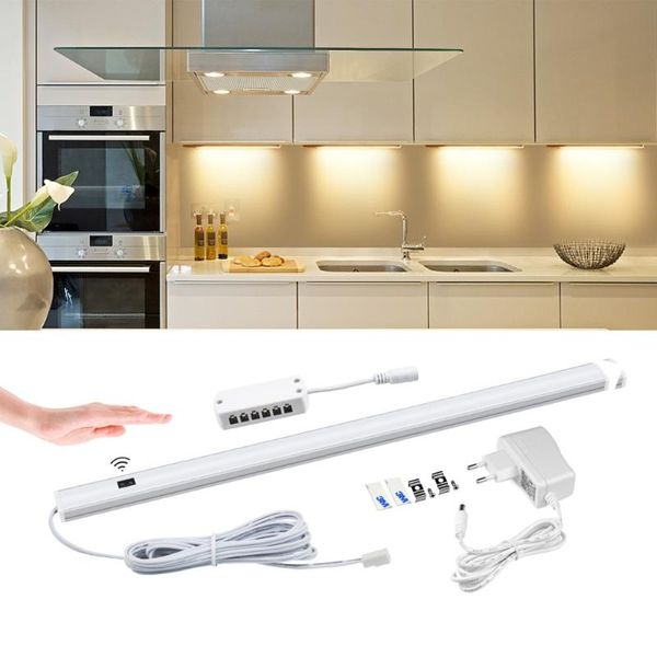 Luzes noturnas Mão varredura Sensor de movimento LED LED DIY rígida fita de tira de cozinha de cozinha iluminação interna 30cm 50cm