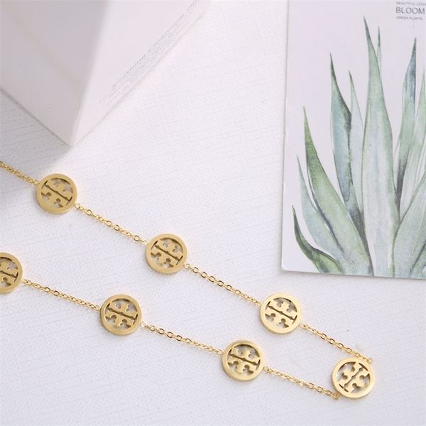 

22% off 2022 new fashion designer jewelry titanium steel hollow out pattern small circle accessories necklace clavicle chain star, Silver