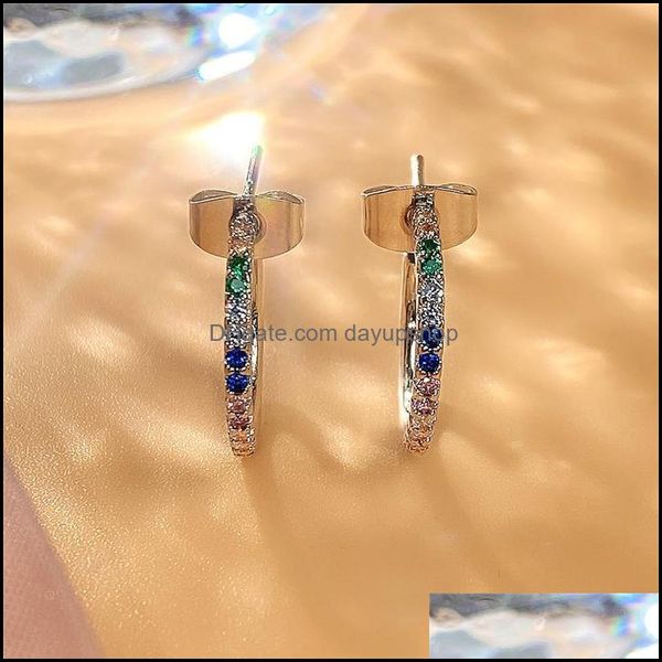 

hoop hie earrings jewelry exquisite fashion female trendy party accessories mti-colored crystal aestheti dhgmf, Golden;silver