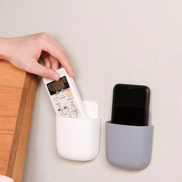 Uso doméstico para telefone celular controle remoto plug armazenamento de armazenamento acessórios de banheiro parede montada escova de dentes caixa de armazenamento atacado