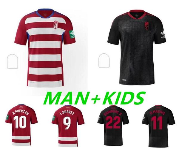 

granada cf .suarez soccer jerseys kids kit 22/23 abram a.puertas d.machis football shirts monchu m.milla domingos d. jersey herrera c.neva, Black;yellow