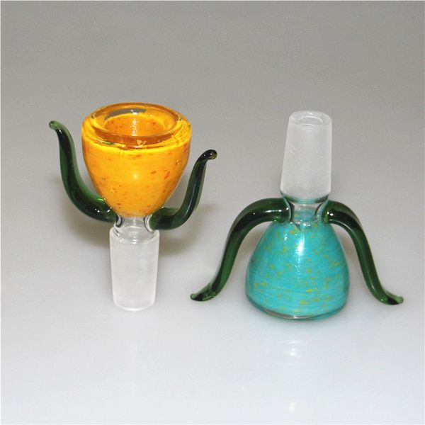 Narghilè 14mm Ciotole di vetro Tabacco Herb Dry Smoking Accessorie Bowl Slide Per Bong Pipes dab rig ash catcher