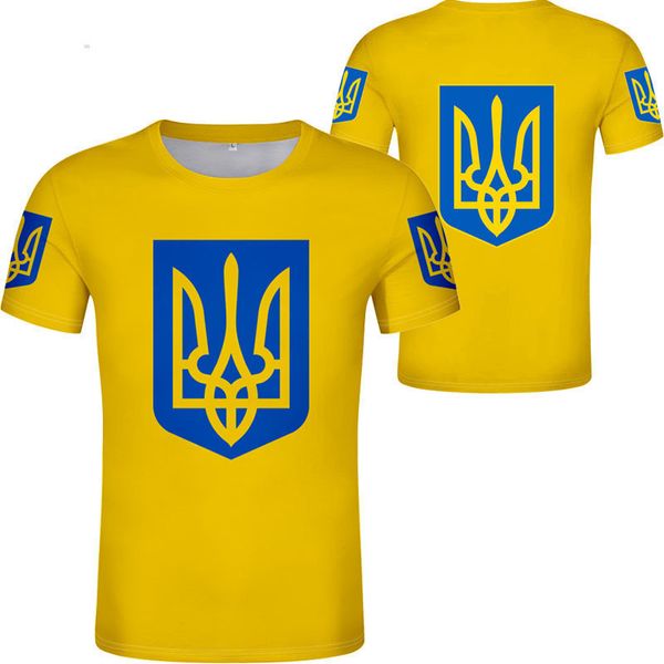 Ukrayna t gömlek DIY ücretsiz özel yapım isim numarası ukr t gömlek ulus bayrağı ukrayna ülke ukrayina p o baskı 3d giyim 220614