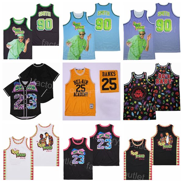 Film Film The Fresh Prince Basket 90 Will Smith Jazzy Jeff OF BEL-AIR GRAFFITI 25 Carlton Banks 90 ALL THE 90S BABY 23 Bel Air Vintage Nero Bianco Giallo Viola