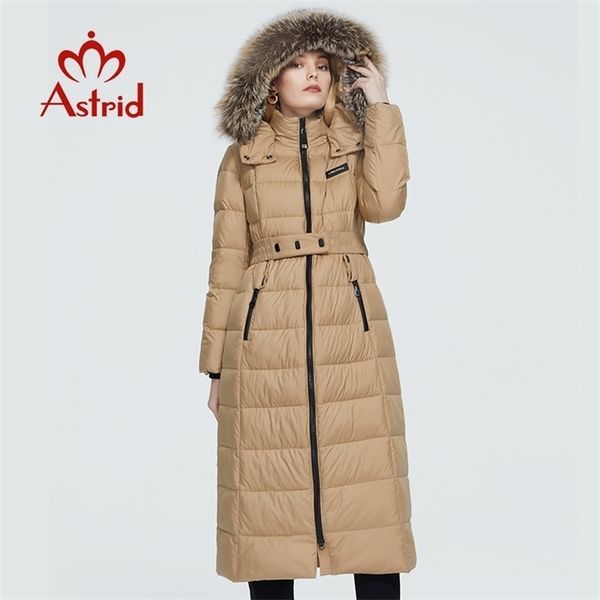 

astrid winter womens coat women long warm parka fashion jacket with raccoon fur hood large sizes female clothing 8716 201210, Black