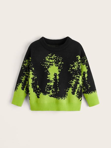 

toddler boys space dye drop shoulder sweater she, Blue