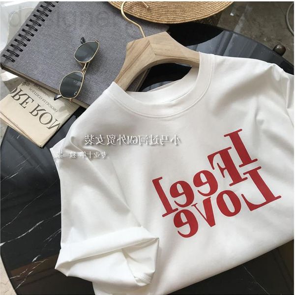 

women's t-shirt designer g quality ~ minimalist fashionable t-shirt trend letter printing minority style casual loose short sleeve wome, White