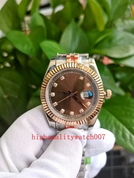 Arquivo de caixa original U1 RESPOSTA DE HILIDADE NOVA VERSÃO 18K ROSE GOLD126334 41MM DIAL DE CHOCOLA