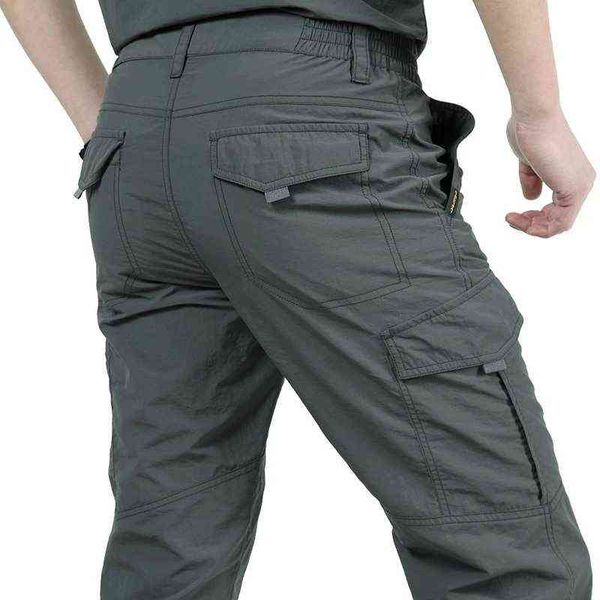 Pantaloni tattici Uomo Estate Casual Army Pantaloni stile militare Pantaloni cargo da uomo Pantaloni Quick Dry impermeabili Fondo maschile G220507