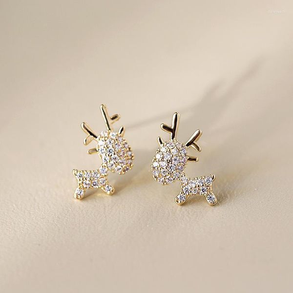 Stud Moda coreana S925 Aguja de plata Pendientes de fiesta de vacaciones para mujeres Exclusivo de lujo Taladro completo Joyería de alce Piercing falso Ear CuffsStud Da