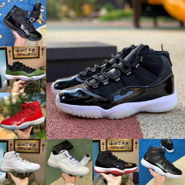

2021 jubilee pantone high 11 11s basketball shoes 25th anniversary bred win like easter concord 45 cap and gown250w, Black