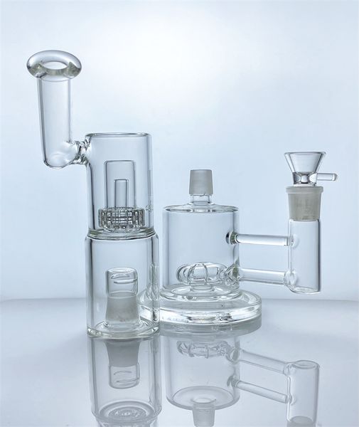 Dickes und stabiles Glas-Shisha-Vapexhale-Wasserpfeifen-Matrix-Perc mit 5,4 Zoll; Belüfterstab mit hoher Halterung (GB-318)