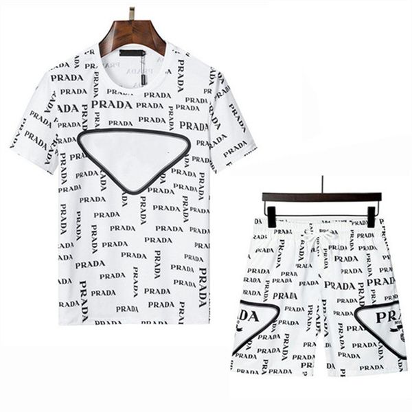 

2022 mens designers tracksuit letters embroidery summer fashion sportswear short sleeves pullover jogger pants suits o-neck sportinguit cn10, Gray