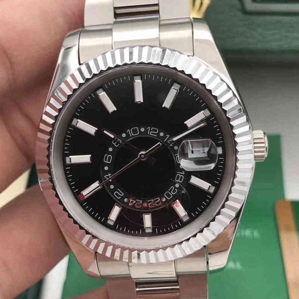

classic men automatic mechanical watches sky silver black white crystal sapphire rose gold limited sport 42mmj4fe, Slivery;brown