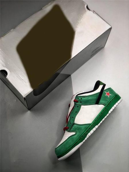 

authentic heineken low shoes men women pro classic green black white red star outdoor sports sneakers 304292-302 with original box eur 36-45