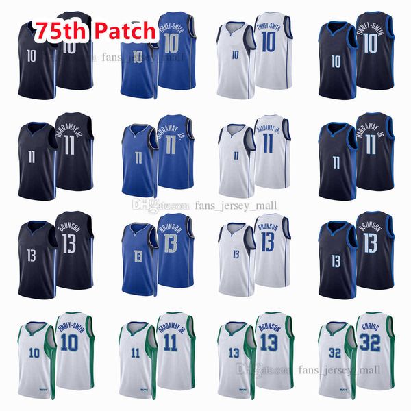 

printed 75th patch city basketball jerseys tim 11 hardaway dorian 10 finney-smith jalen 13 brunson marquese 32 chriss jersey color white blu, Black;red