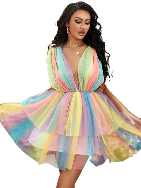 

sxy c.olorblock l.ayered hem .esh d.ress v2mn#, Black;gray