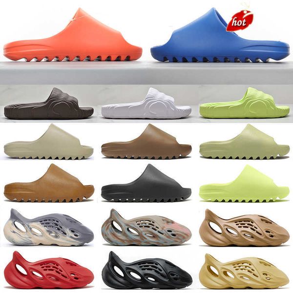 

2022 men women slides resin foam runner sandals slipper mxt moon gray clay mineral blue earth brown clog triple black woman mans tainers