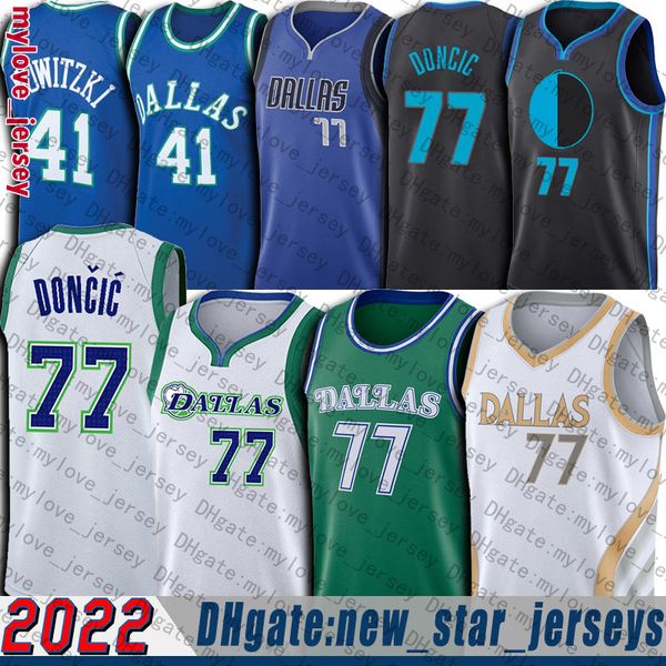 

luka basketball jersey 77 doncic dirk 41 nowitzki giannis 34 antetokounmpo ray retro allen 2022, Black;red