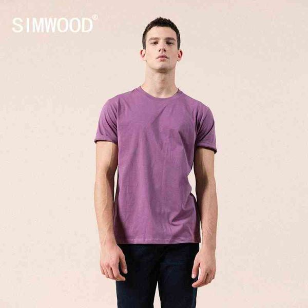 

simwood 2022 summer new 100% cotton white solid t shirt men causal o-neck basic t-shirt male classical 190449, White;black