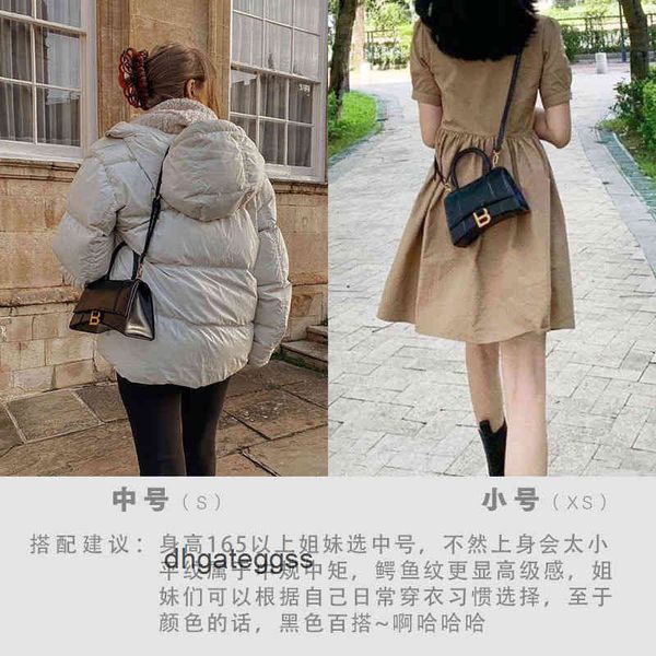 

balencaigass b handbags italy hand family hourglass bag mini xs leather crocodile pattern messenger group design small bag light luxury high