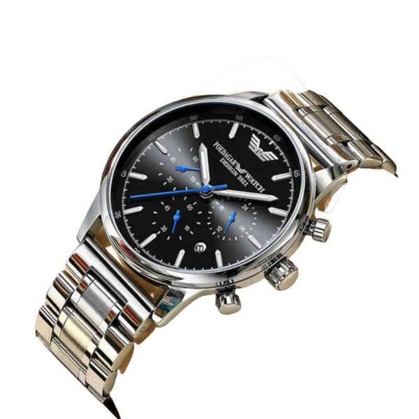 

wristwatches swiss brand men watch waterproof luminous sport chronograph stainless steel watches man luxury fashion quazt wristwatch 220418, Slivery;brown
