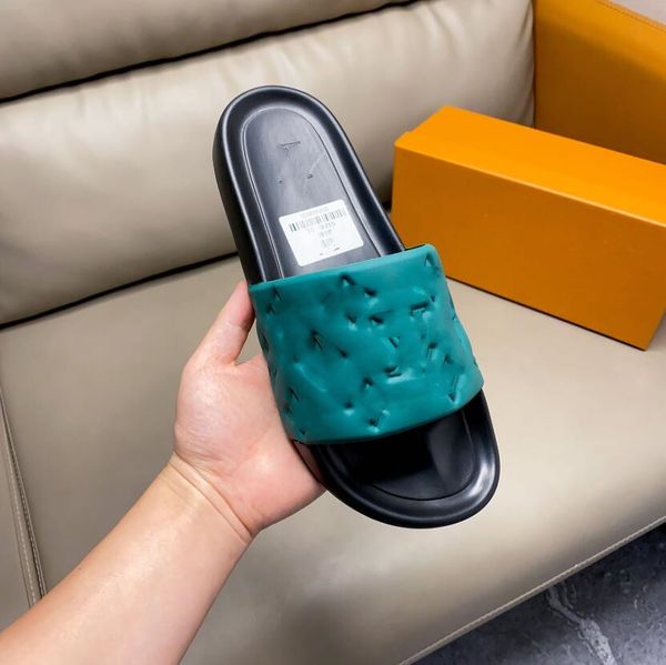 

slippers men women luxury slides summer ladies sandals fashion designer shoes beach outdoor flat slipper, Black